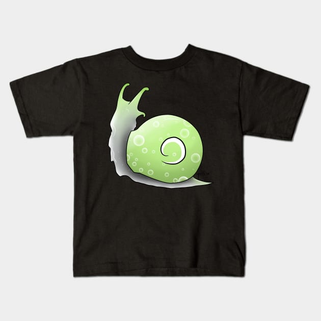 Agender Pride Snail Kids T-Shirt by Qur0w